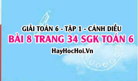 Giải bài 8 trang 34 Toán 6 Tập 1 SGK Cánh Diều